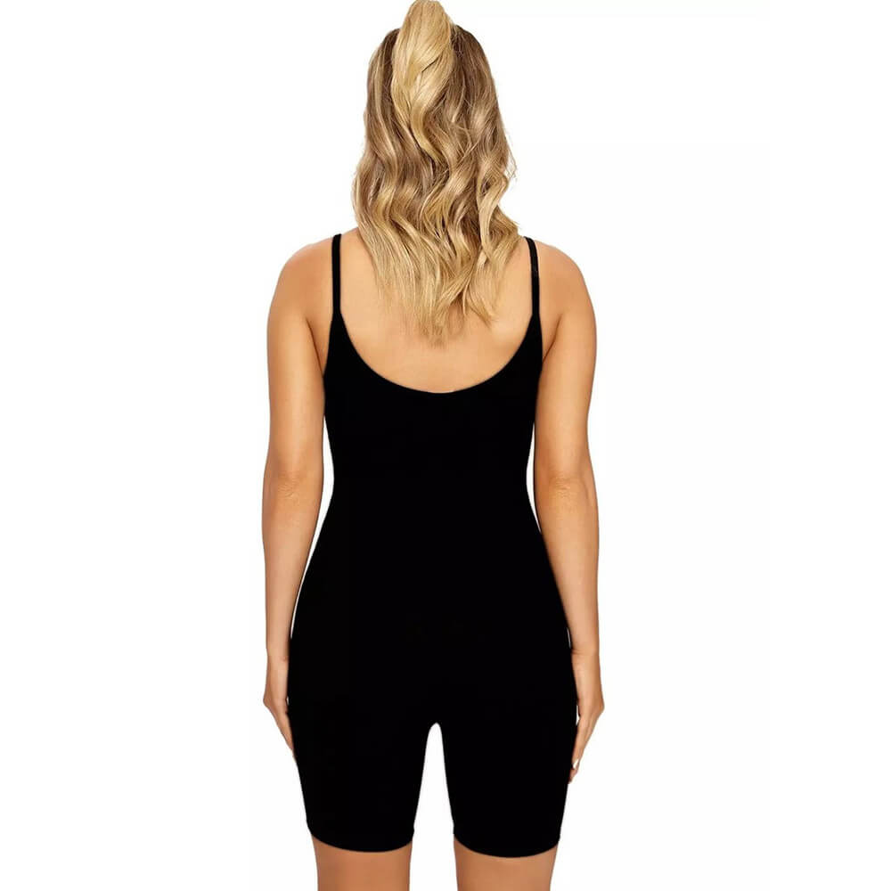 Black Spaghetti Sleeveless Tight Romper