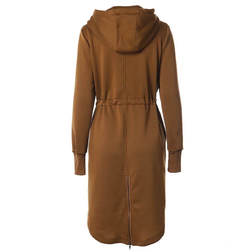 Hoodie Drawstring Longline Coat