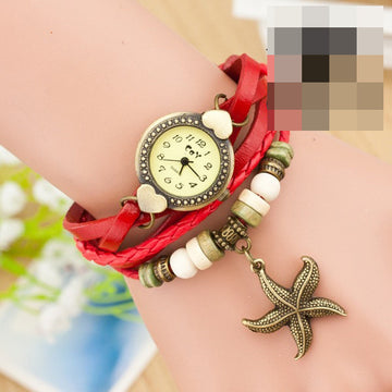 Heart Starfish Woven Bracelet Watch