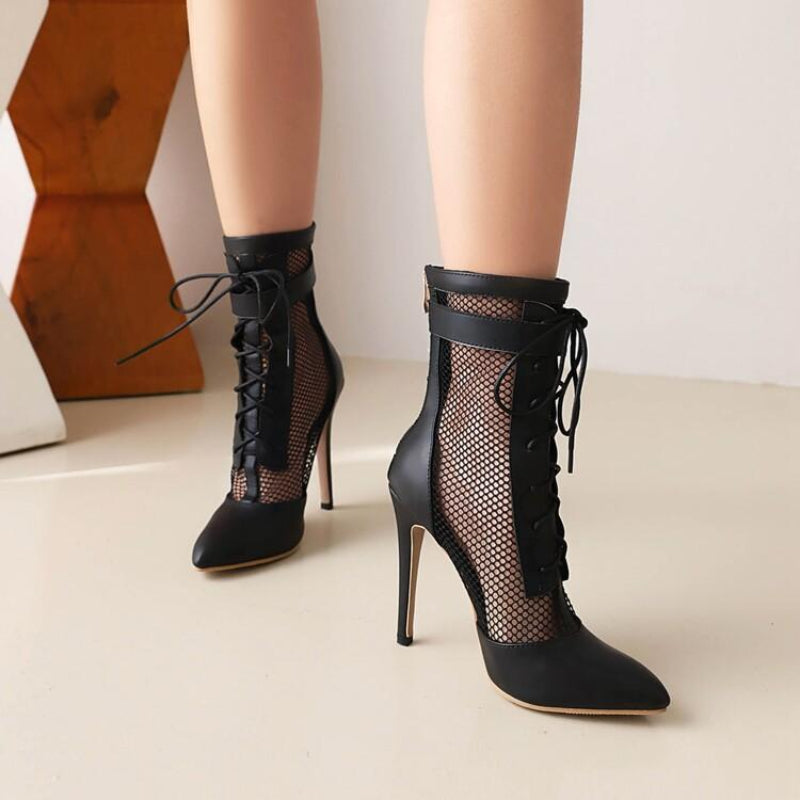 High heel Sandals | Mesh cutouts Sandals | Dancing footwear Sandals