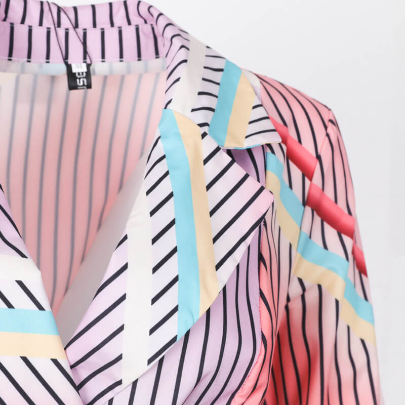 Multicolor Striped Blazer Dress