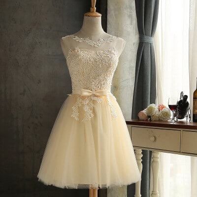 Patchwork Lace Bridemaid Skater Dress