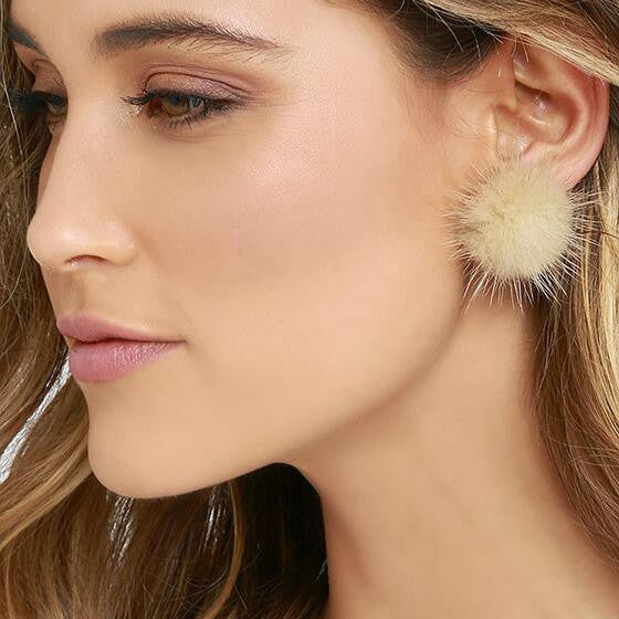 Sweet Furry Ball Women's Earrings