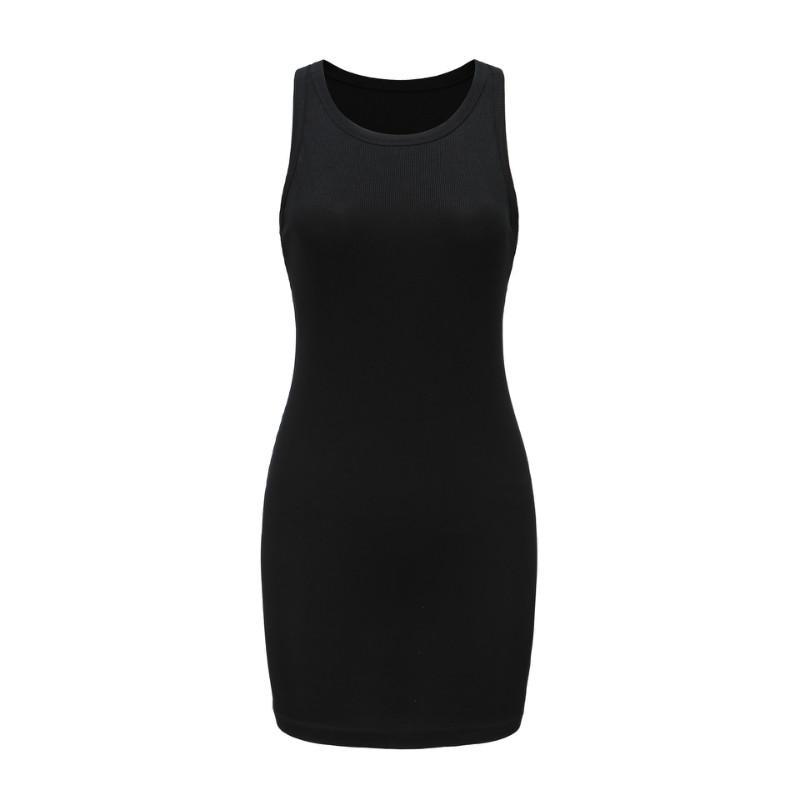 Slinky Sleeveless Soild Bodycon Short Dress