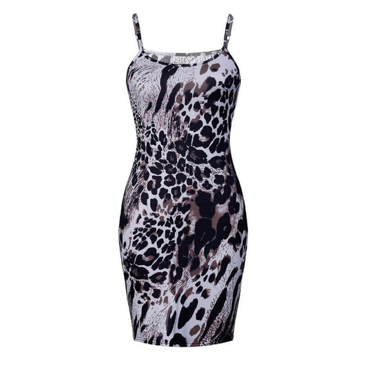 Animal Printed Bodycon Sling Dress