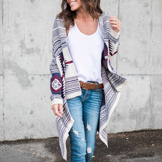 Irregular Geometric Pattern Cardigan