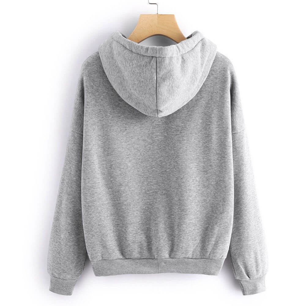 Pullover Drawstring Print Loose Hoodies