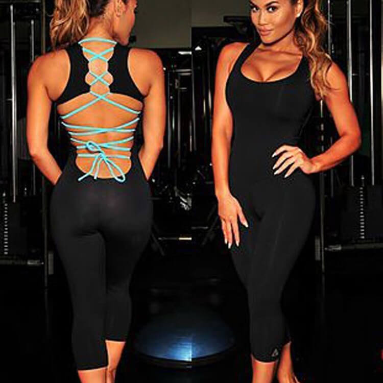 Sexy Stretch Sleeveless Cutout Bodycon Bandage Skinny Yoga Jumpsuits