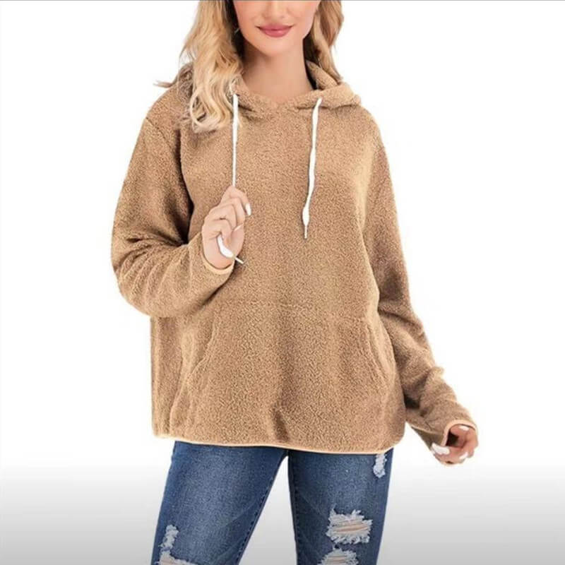 Pullover Drawstring Loose Teddy Hoodies