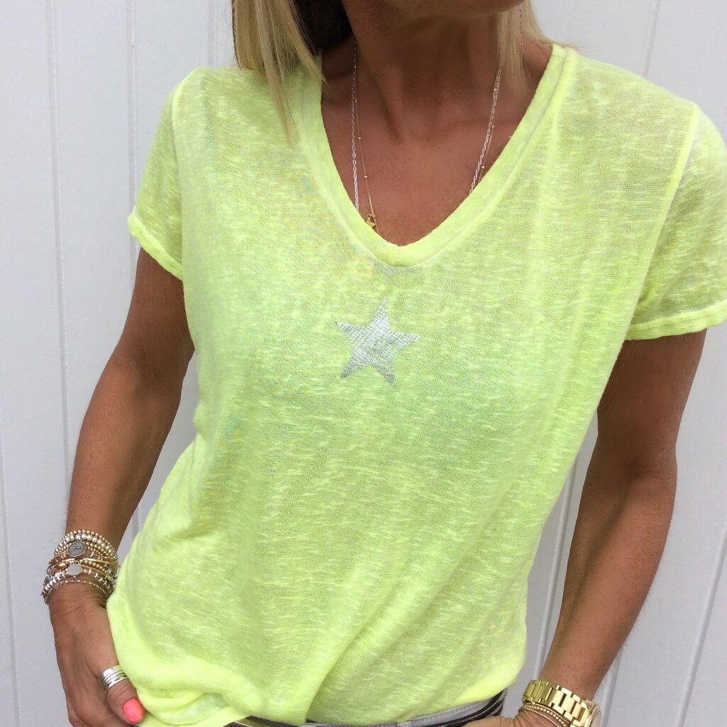 Star V-neck T-shirt