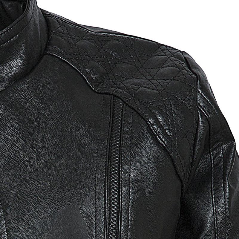 Simple Black Faux Leather Jacket