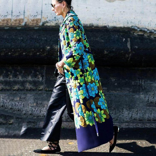 Vintage Flower Print Over Coat