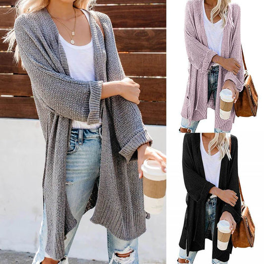 Plus Size Crochet Knit Long Cardigan Sweater