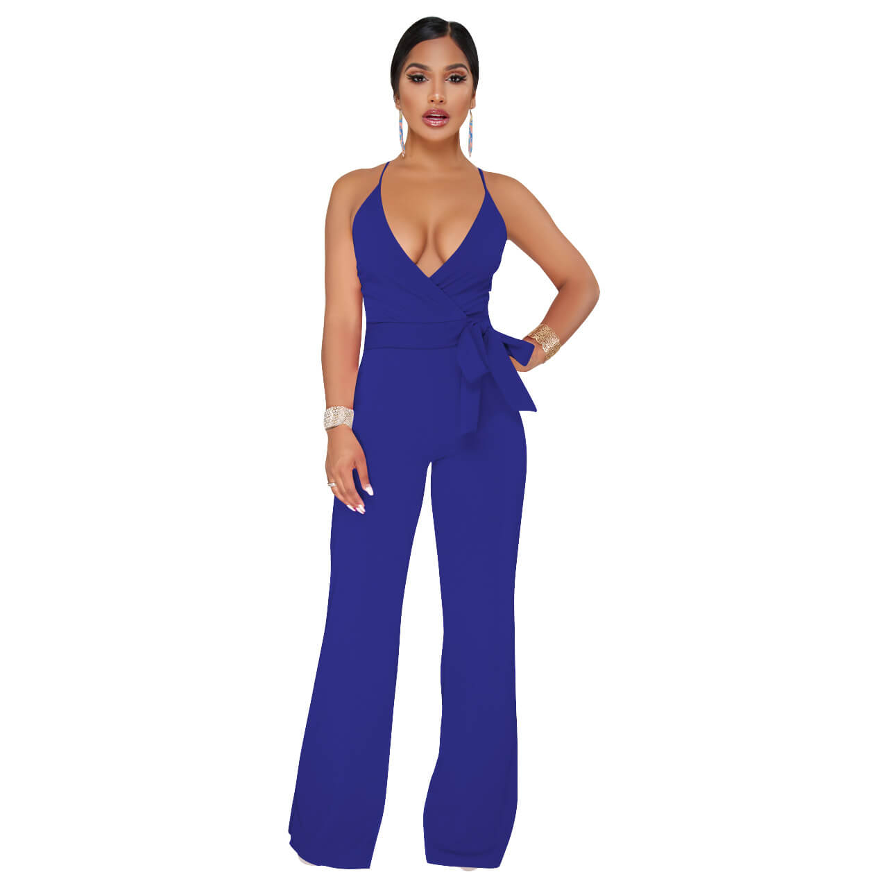 Bright Color Sapaghetti Strap Bandage Jumpsuits