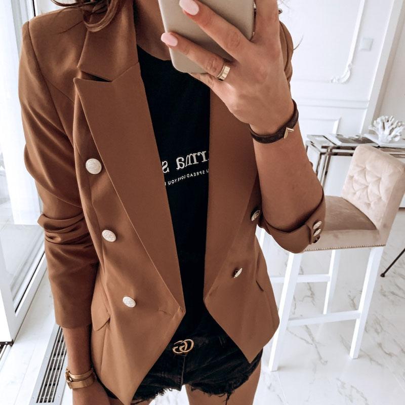 Lapel Double Breasted Blazer