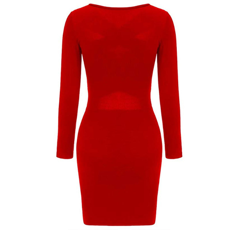 Sexy Cutout Fleabag Bodycon Long Sleeve Dress