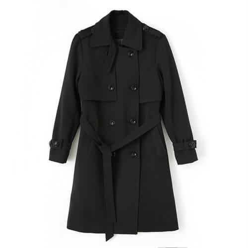 Tie Waist Double Breasted Wool Coats