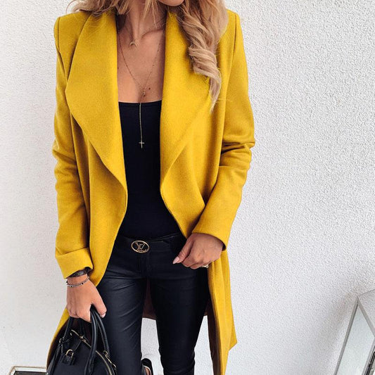 Tie Waist Wool Wrap Coat