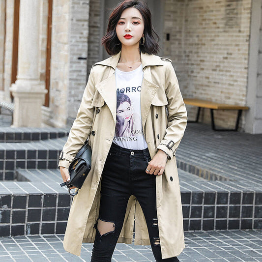 Loose Plain Long Trench Coat