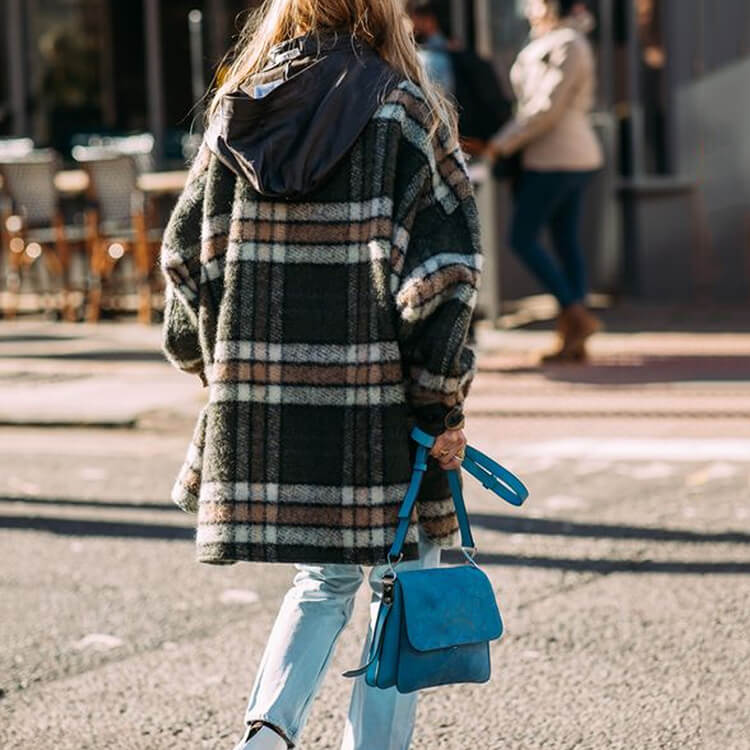 Striped With Button Midi Coat