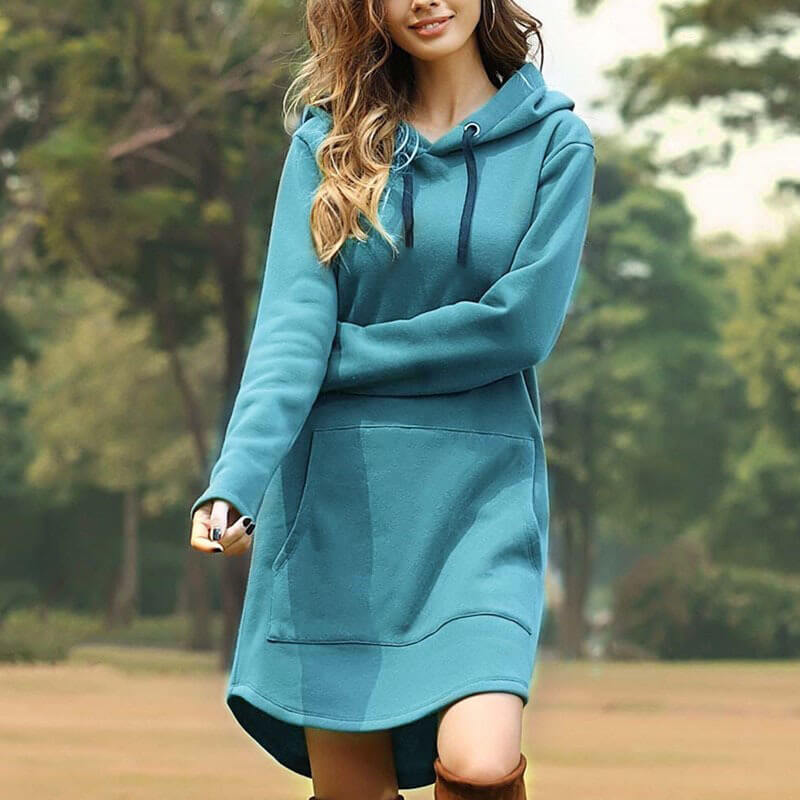 Casual Pullover Drawstring Loose Dress Hoodies