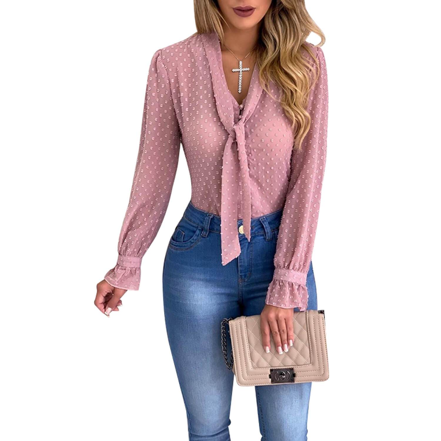 Button Mesh Long Sleeves T-shirt