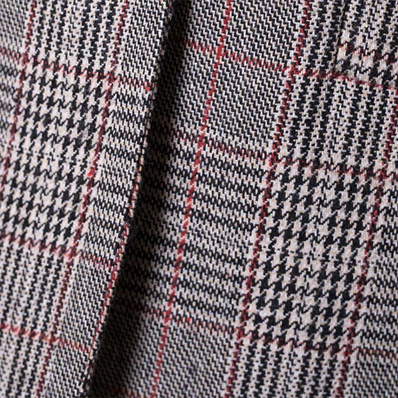 Notched Collar Check Blazer