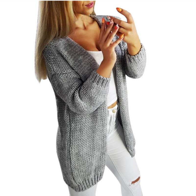 Open Front Long Sleeve Cardigan Sweater