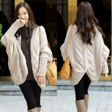 Open Batwing Sleeve Irregular Oversized Cardigans