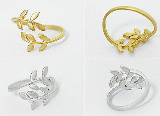 Korean Style Cute Leaf Design Rings - MeetYoursFashion - 4