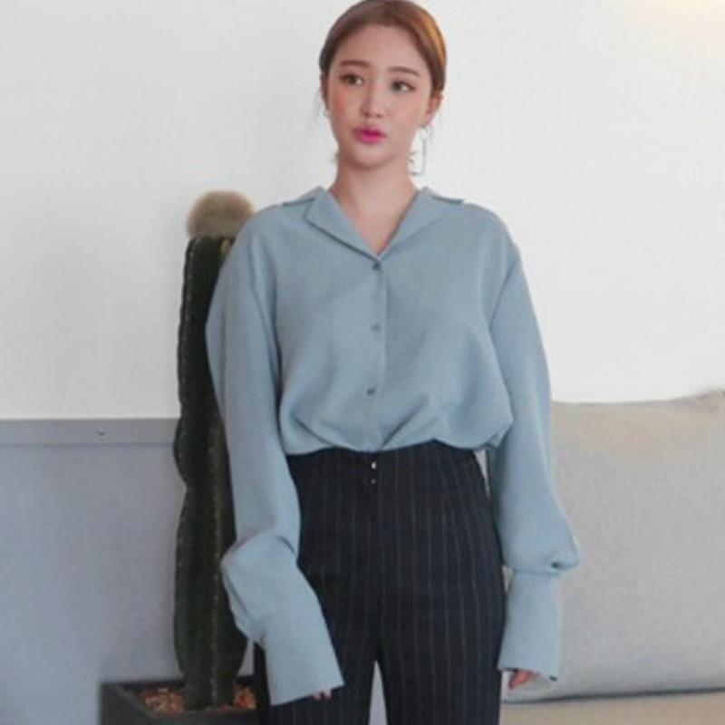 Womens Tops And Blouses Solid White Chiffon Blouse Office Shirt Long Sleeve Women Shirts Clothes